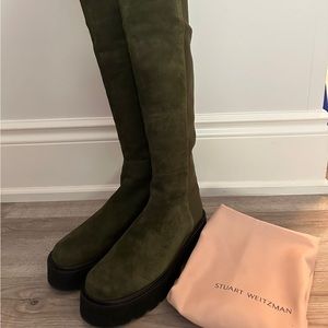 Stuart Weitzman 5050 ultra lift boot hunter green suede 36,5 US 6